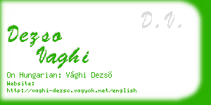 dezso vaghi business card