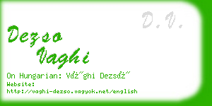 dezso vaghi business card